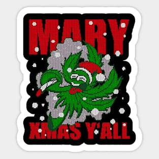 MARY XMAS Y'ALL - Gras - knitted ugly Christmas Sticker